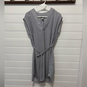 H&M Navy and White Patterned Dress
